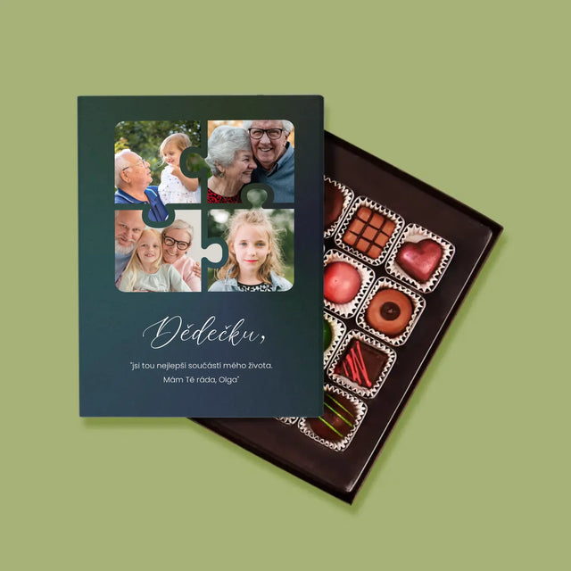 Fotokoláž: Puzzle Fotky Pro Dědečka - Personalizované Pralinky | CZ