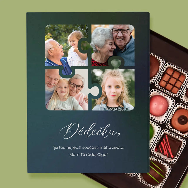 Fotokoláž: Puzzle Fotky Pro Dědečka - Personalizované Pralinky | CZ