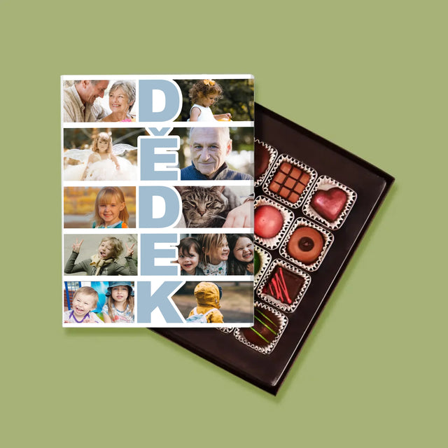 Fotokoláž: Dědeček - Pralinky