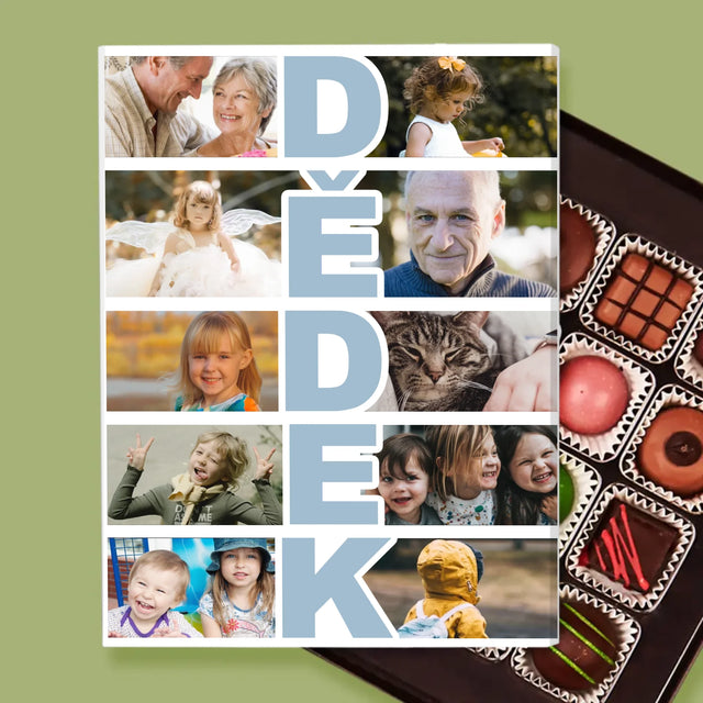 Fotokoláž: Dědeček - Pralinky