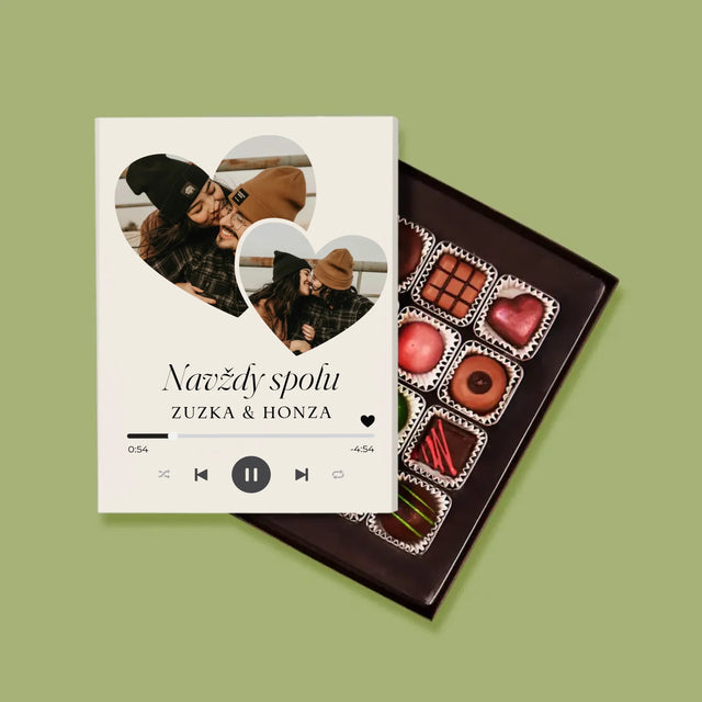 Fotokoláž: Spotify Srdce - Pralinky