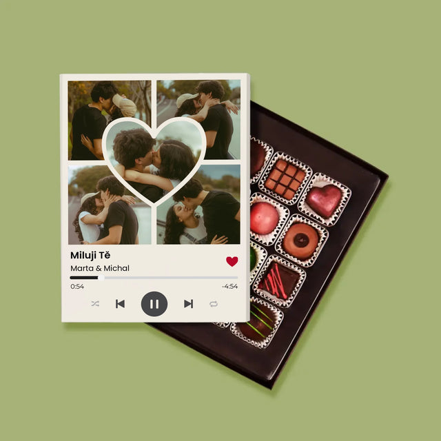 Fotokoláž: Spotify Fotografie Srdce - Pralinky