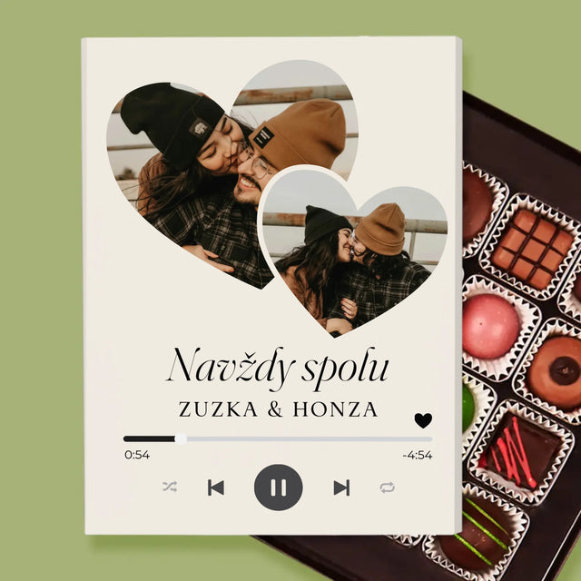 Fotokoláž: Spotify Srdce - Pralinky