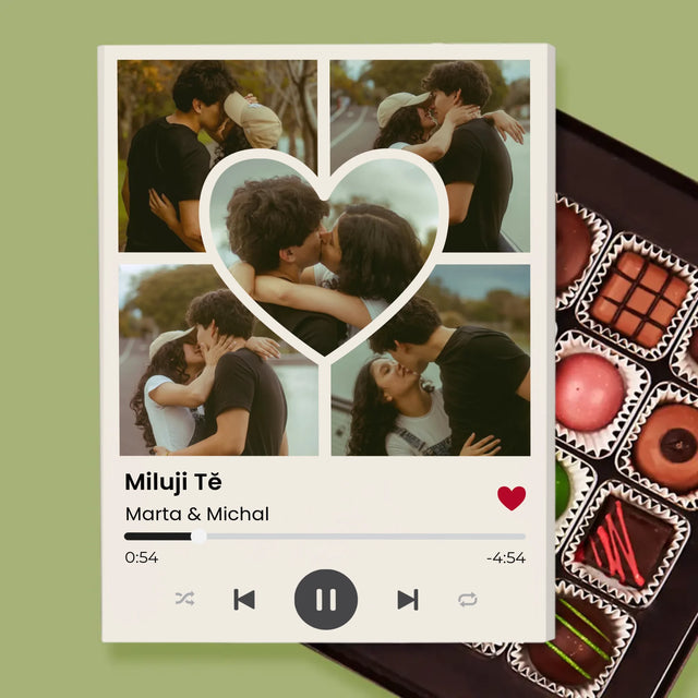 Fotokoláž: Spotify Fotografie Srdce - Pralinky