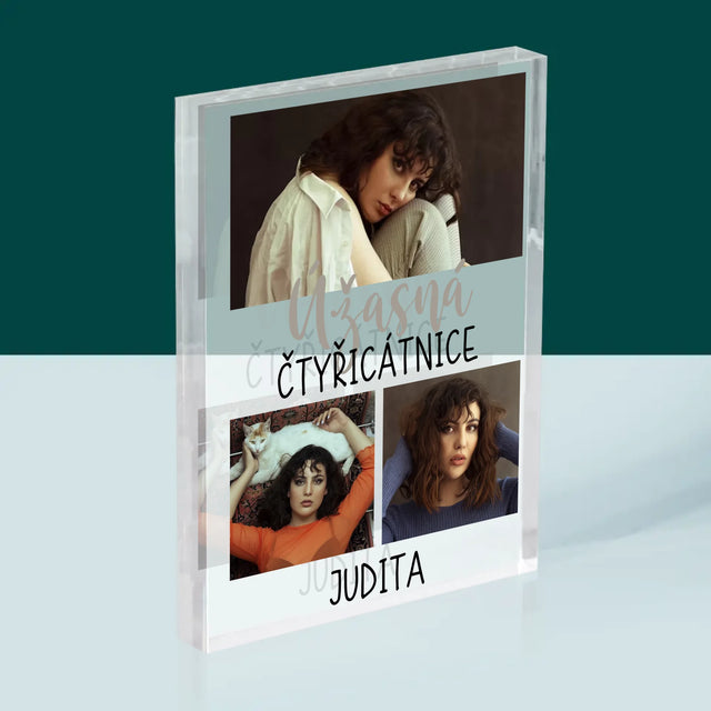 Fotokoláž: Úžasná Čtyřicátnice - Akrylový Blok