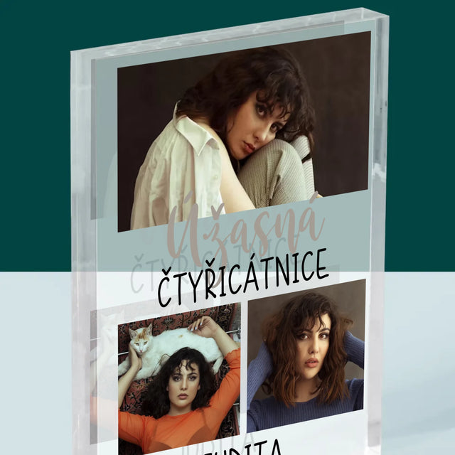 Fotokoláž: Úžasná Čtyřicátnice - Akrylový Blok