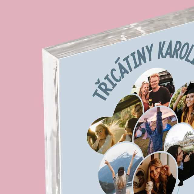 Tvar Z Fotek: Třicátiny Balóny - Akrylový Blok