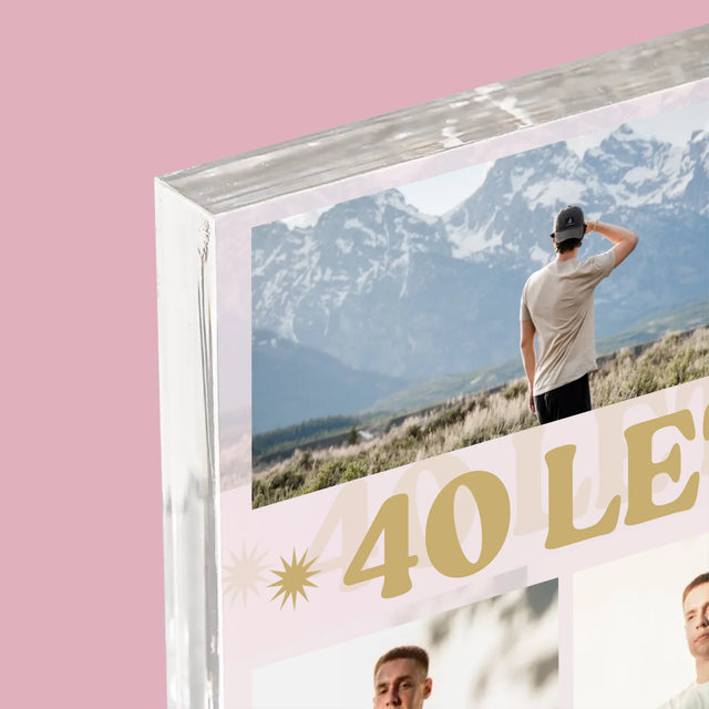 Fotokoláž: 40 Let Jako Legenda - Akrylový Blok