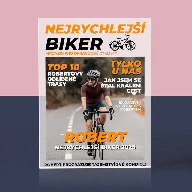 Obálka Časopisu: Nejrychlejší Biker - Akrylový Blok