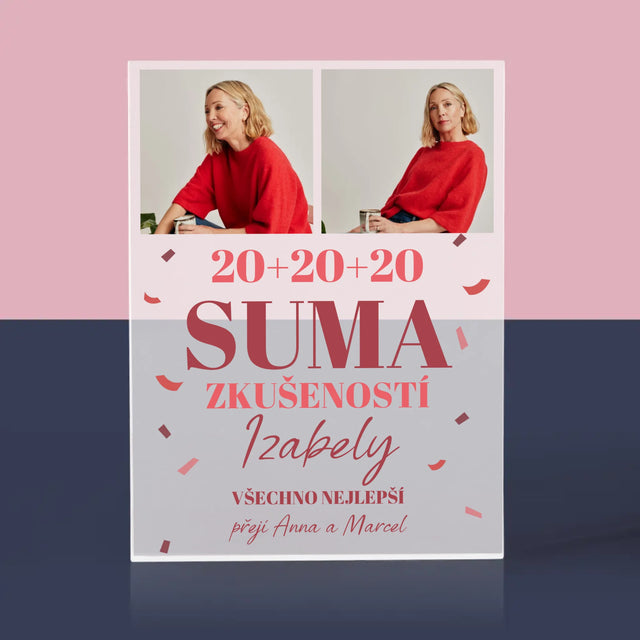 Fotokoláž: Suma Zkušeností - Akrylový Blok