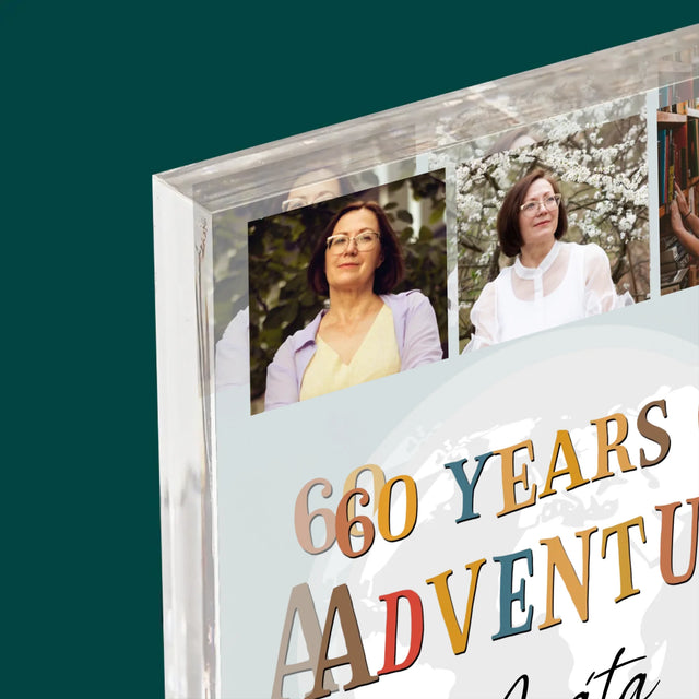 Fotokoláž: 60 Years Of Adventure - Akrylový Blok