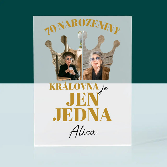 Tvar Z Fotek: 70. Narozeniny Královna - Akrylový Blok