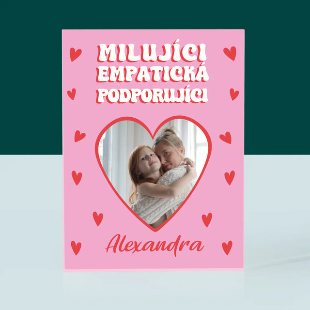 Fotka S Textem: Vlastnosti Maminky - Akrylový Blok