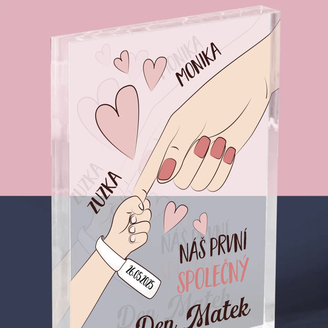 Jméno A Nápis: První Společný Den Matek - Akrylový Blok