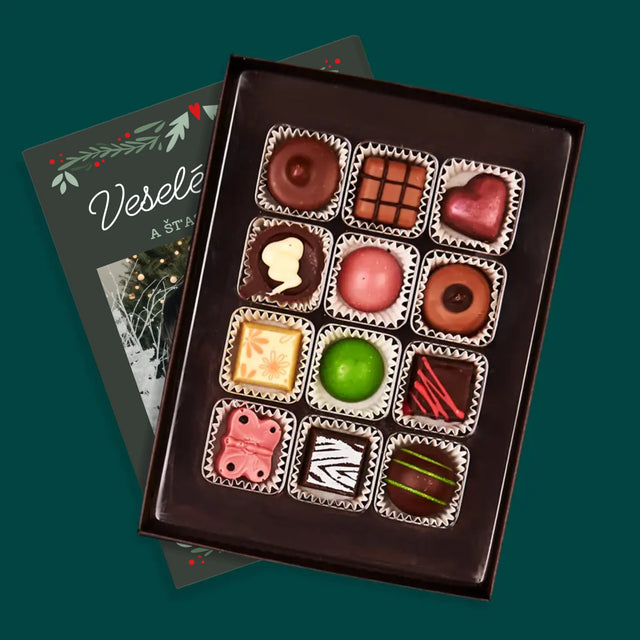 Fotka S Textem: Veselé Vánoce Elegantní - Pralinky