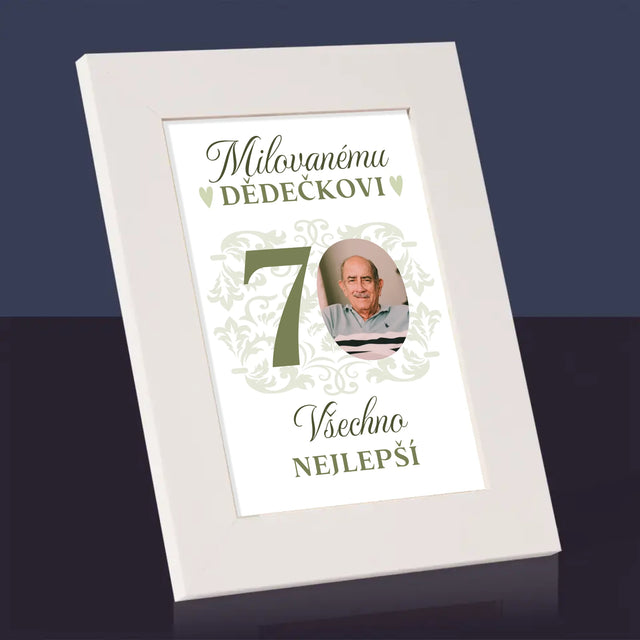 Fotka S Textem: Milovanému Dědečkovi Všechno Nejlepší - Fotorámeček