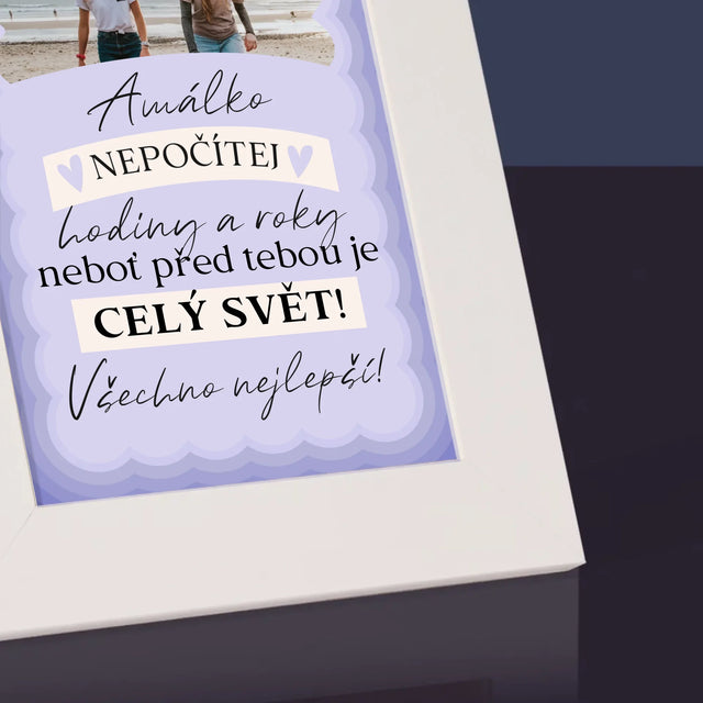 Fotka S Textem: Nepočítej Hodiny A Roky - Fotorámeček