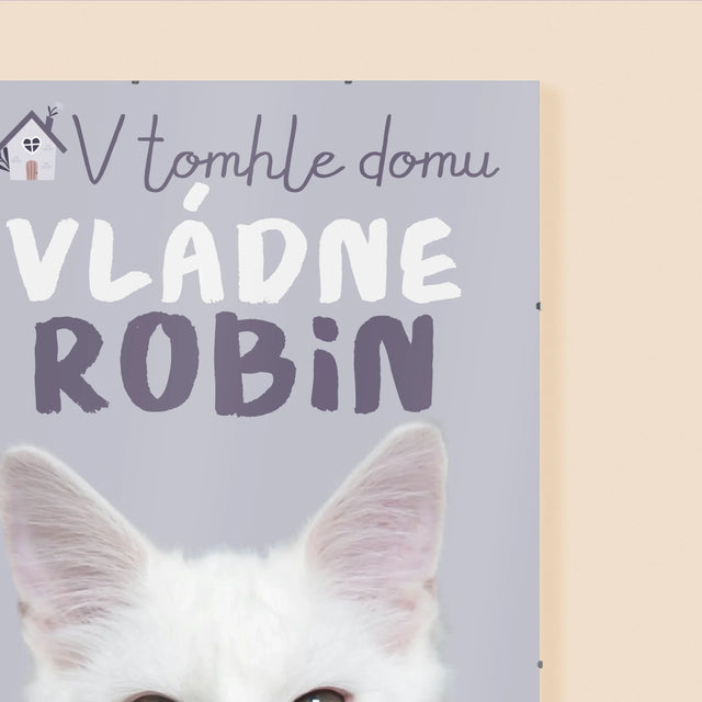 Fotka S Textem: V Tomhle Domě Vládne Mazlíček - Plakát