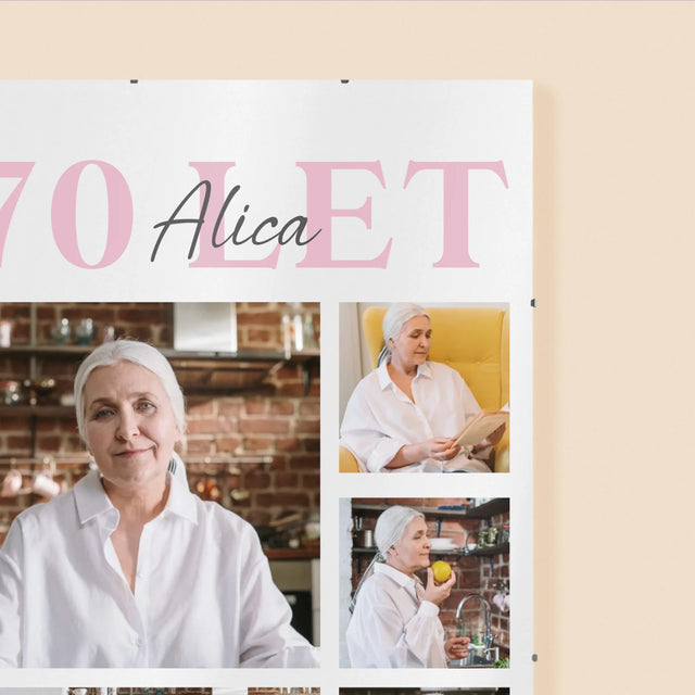 Fotokoláž: 70 Let Všechno Nejlepší - Plakát