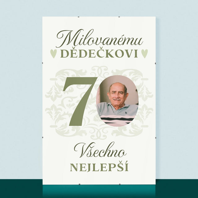 Fotka S Textem: Milovanému Dědečkovi Všechno Nejlepší - Plakát