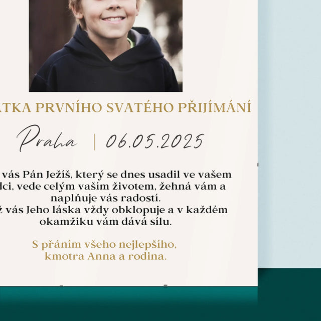 Fotka S Textem: Památka Přijímání Klasická - Plakát