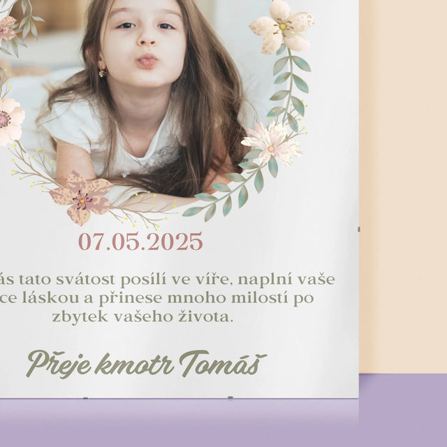 Fotka S Textem: První Svaté Přijímání Květy - Plakát