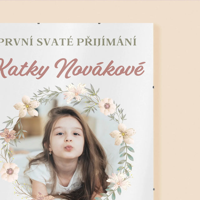 Fotka S Textem: První Svaté Přijímání Květy - Plakát