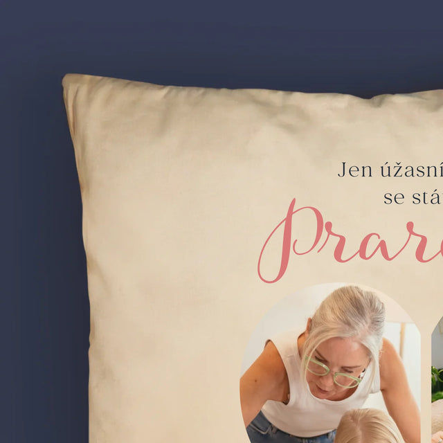 Fotokoláž: Úžasní Rodiče Se Stávají Prarodiči - Polštář