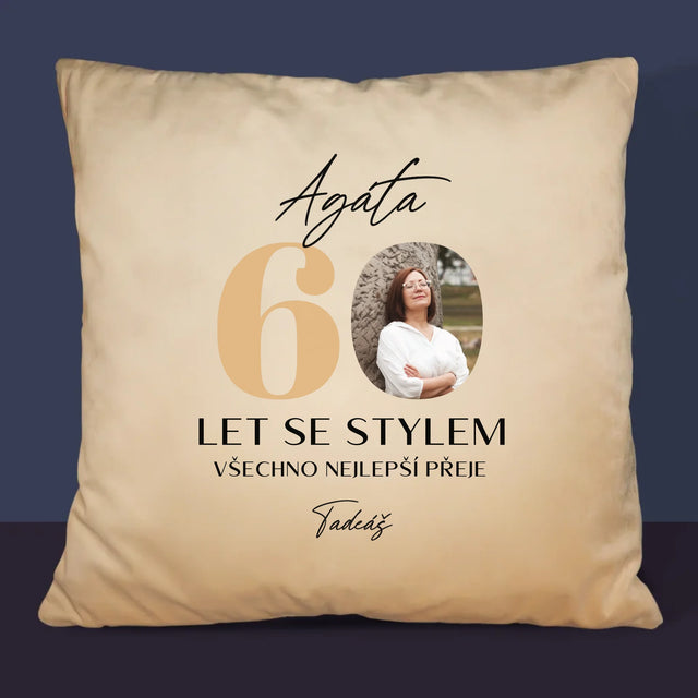 Fotka S Textem: 60 Let Se Stylem - Polštář