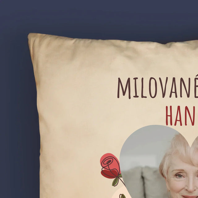 Fotka S Textem: Milované Babičce K Narozeninám - Polštář
