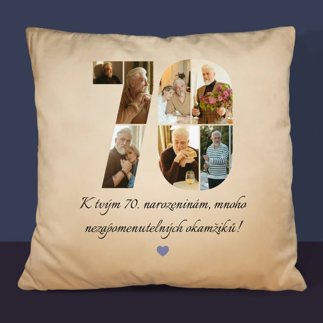 Tvar Z Fotek: Přání K 70. Narozeninám - Polštář