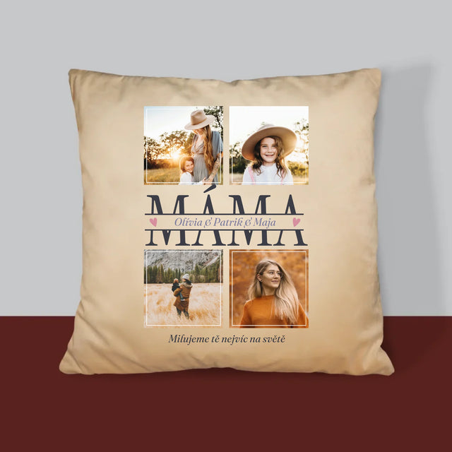 Fotokoláž: Máma Jména - Polštář