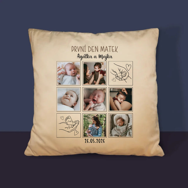 Fotokoláž: První Den Matek Kresby - Polštář