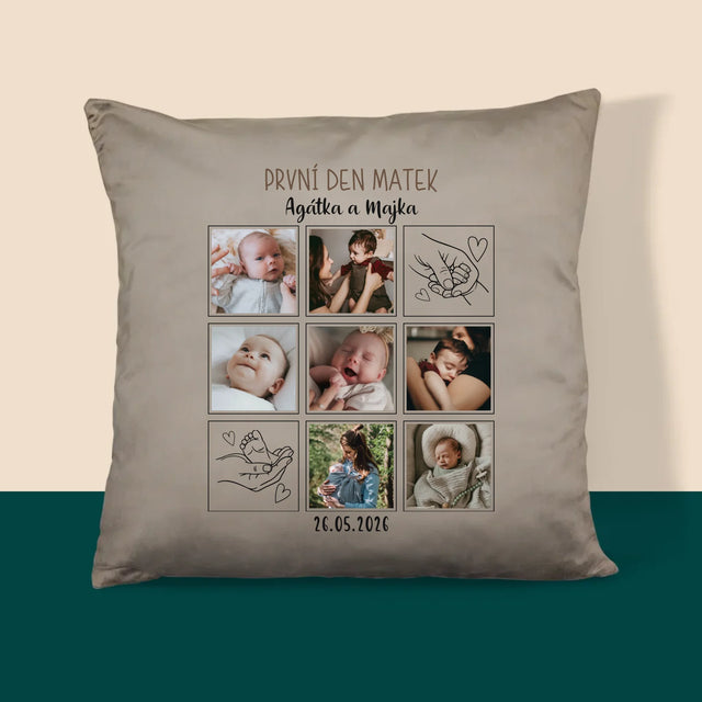 Fotokoláž: První Den Matek Kresby - Polštář