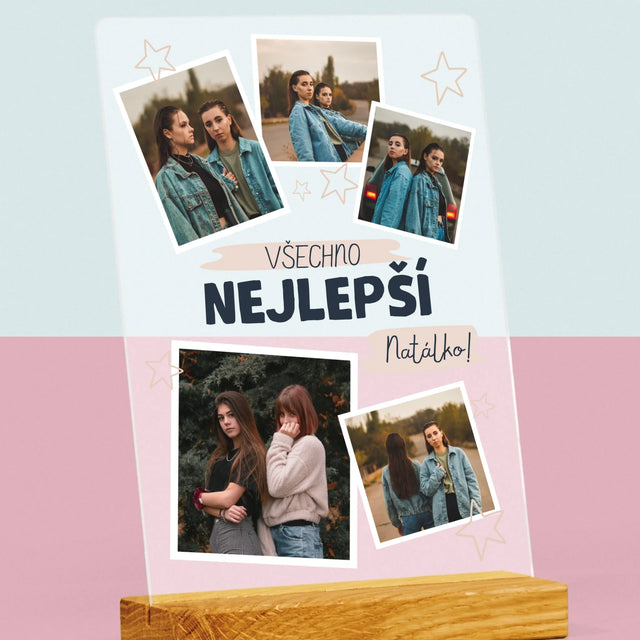 Fotokoláž: Všechno Nejlepší Hvězdy - Tisk Na Akrylovém Skle