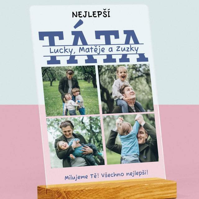 Fotokoláž: Nejlepší Táta Jména - Tisk Na Akrylovém Skle