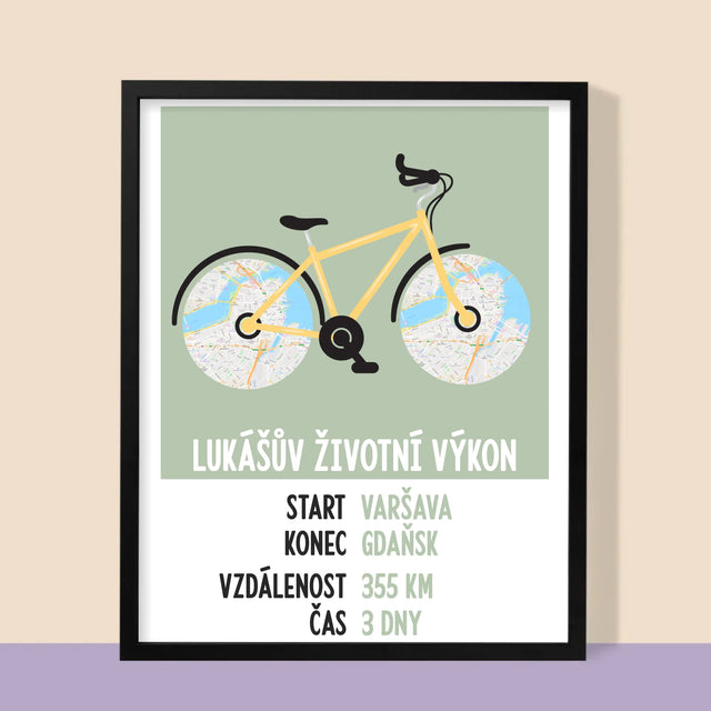 Mapa Města: Cyklistický Rekord - Tisk V Rámečku
