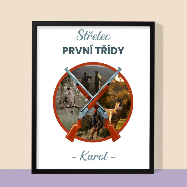 Fotokoláž: Střelec První Třídy - Tisk V Rámečku