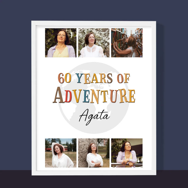 Fotokoláž: 60 Years Of Adventure - Tisk V Rámečku