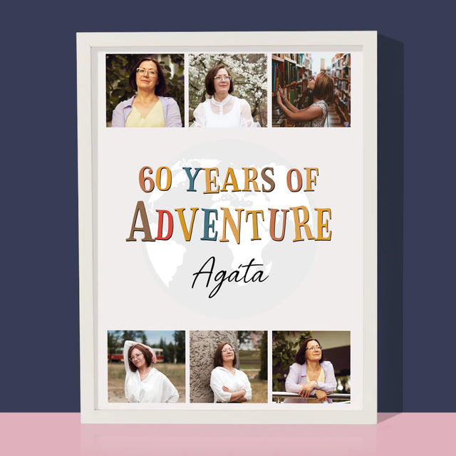 Fotokoláž: 60 Years Of Adventure - Tisk V Rámečku