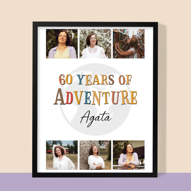 Fotokoláž: 60 Years Of Adventure - Tisk V Rámečku