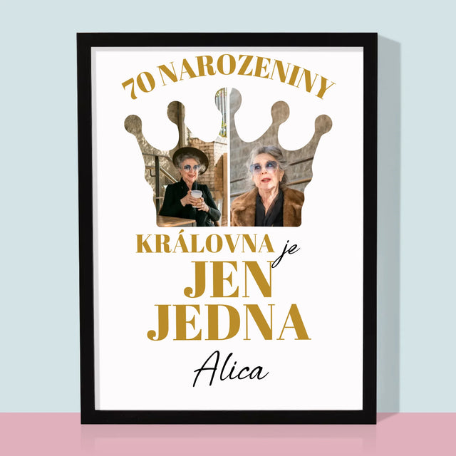Tvar Z Fotek: 70. Narozeniny Královna - Tisk V Rámečku