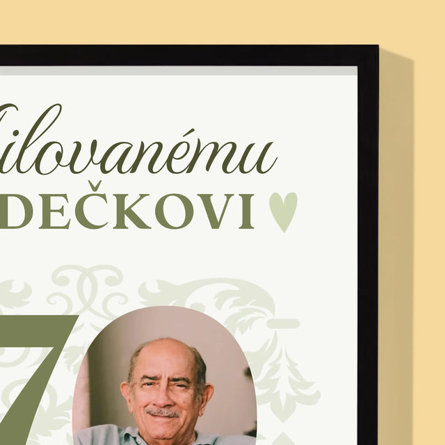 Fotka S Textem: Milovanému Dědečkovi Všechno Nejlepší - Tisk V Rámečku