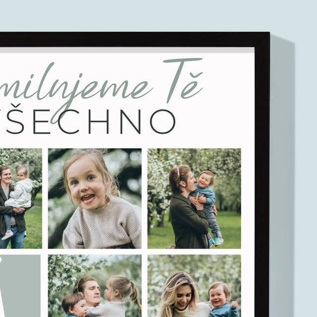 Fotokoláž: Tati, Milujeme Tě Za Všechno - Tisk V Rámečku