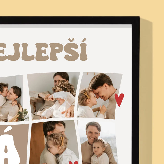 Fotokoláž: Nejlepší Táta Dlaždice - Tisk V Rámečku