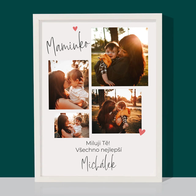Fotokoláž: Maminko Miluji Tě - Tisk V Rámečku