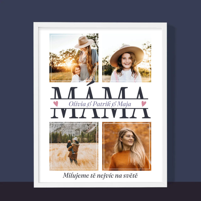 Fotokoláž: Máma Jména - Tisk V Rámečku