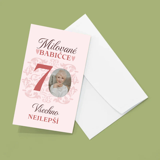 Fotka S Textem: Milované Babičce Všechno Nejlepší - Velká Harmonika Z Fotografií