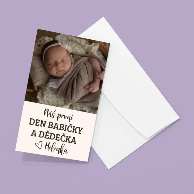 Fotka S Textem: První Den Babičky A Dědečka - Velká Harmonika Z Fotografií