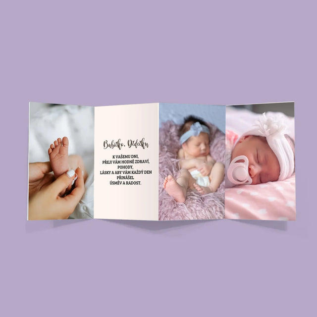 Fotka S Textem: První Den Babičky A Dědečka - Velká Harmonika Z Fotografií